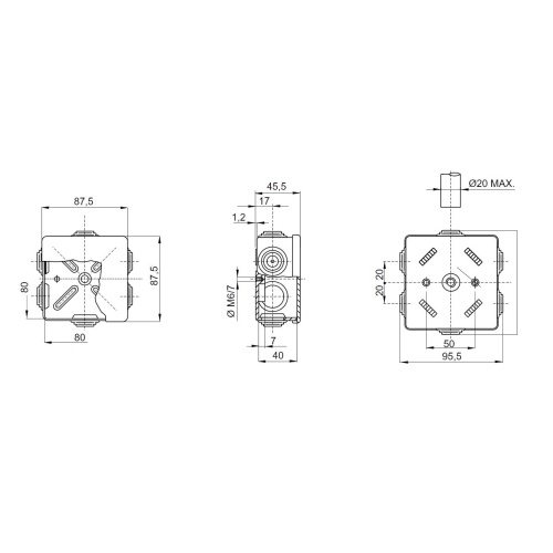 Rozvodná krabice GEWISS GW44003 80x80x40mm IP44 na omítku