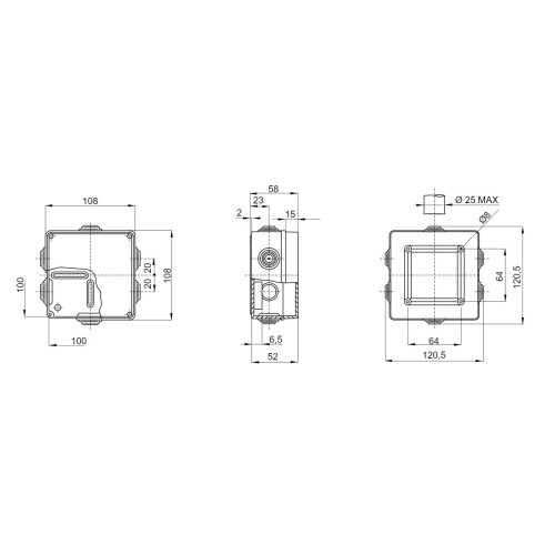 Rozvodná krabice GEWISS GW44004 100x100x50mm IP55 na omítku