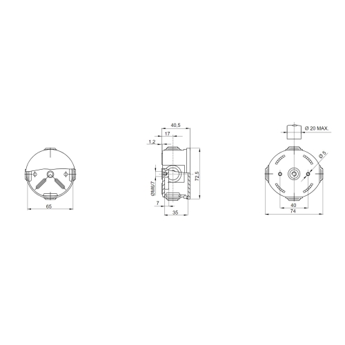 Rozvodná krabice GEWISS GW44001 65x35mm IP44 pod omítku