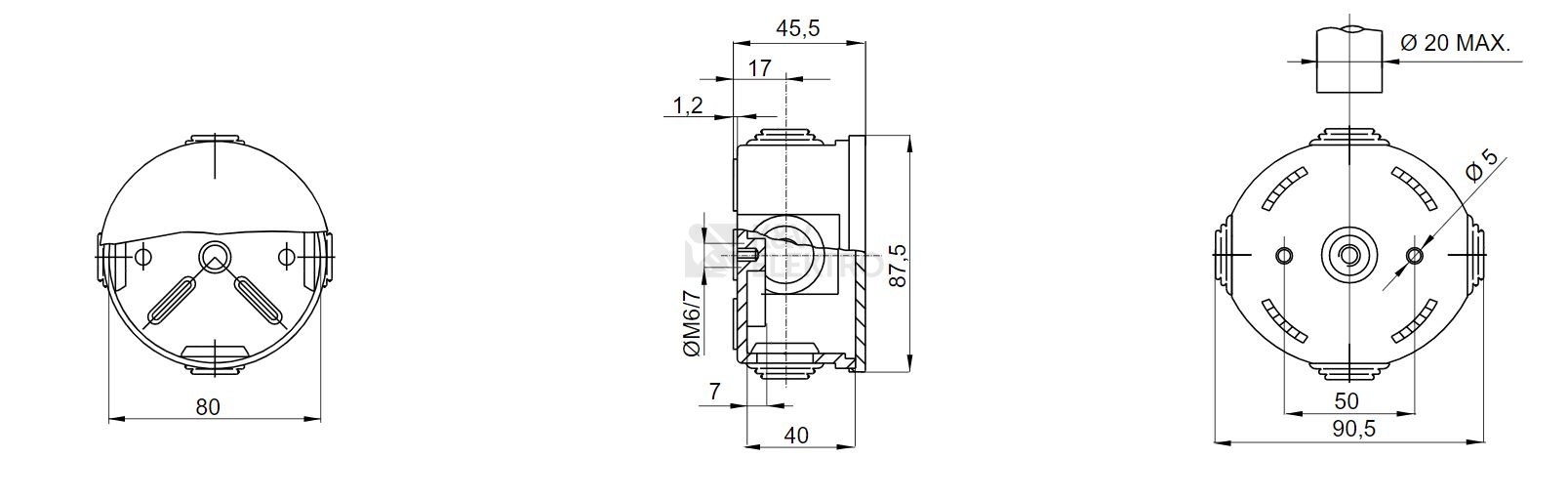 Obrázek produktu Krabice GEWISS GW44002 80x40mm IP44 na omítku 1