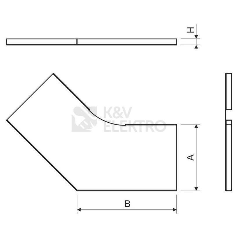 Obrázek produktu Víko kolena KOPOS Mars NVO 45° 45x125 S 2