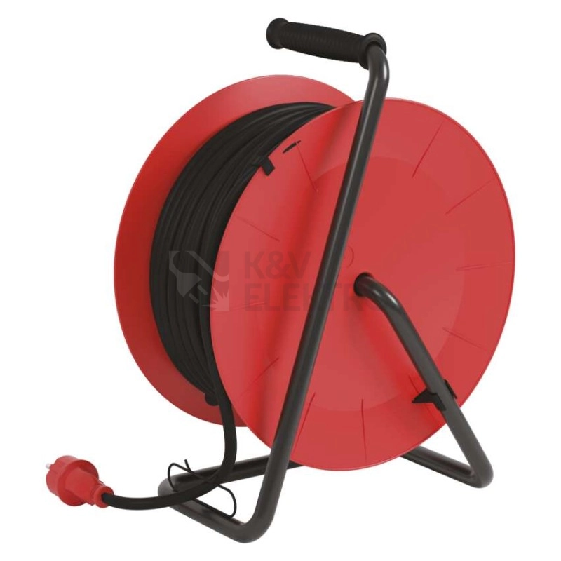 Obrázek produktu Gumový prodlužovací kabel na bubnu 25m/4zásuvka 3x1,5mm2 černá EMOS P084251 1908242503 6
