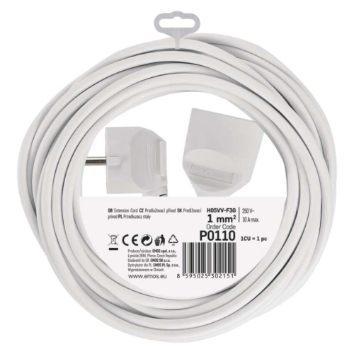 Prodlužovací kabel EMOS 10m/1zásuvka bílá P0110 1901011000 (obrázek 7)