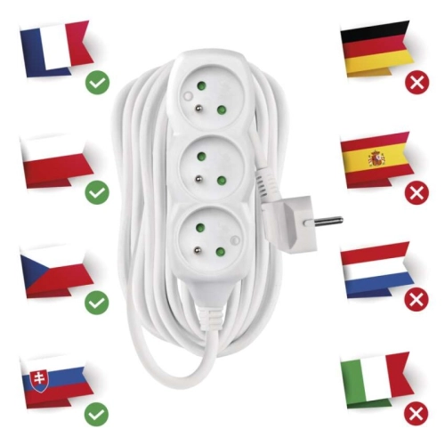 Prodlužovací kabel EMOS 10m/3zásuvky bílá P0310 1902031000 (obrázek 3)