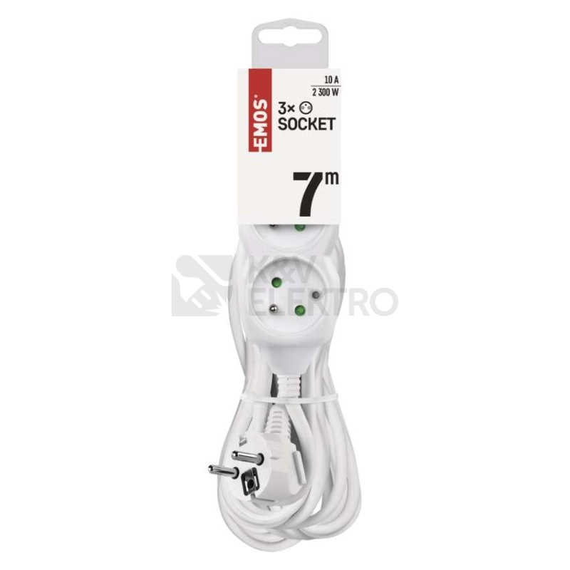 Obrázek produktu Prodlužovací kabel EMOS P0317 7m/3zásuvky bílá 1902030700 1