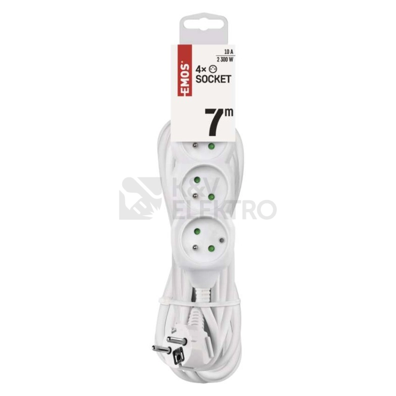 Obrázek produktu Prodlužovací kabel EMOS P0417 7m/4zásuvky bílá 1902040700 1