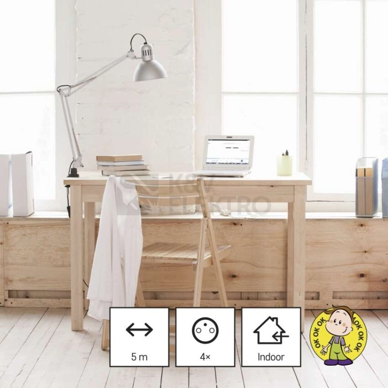 Obrázek produktu Prodlužovací kabel EMOS 5m/4zásuvky bílá P0415 1902040500 3