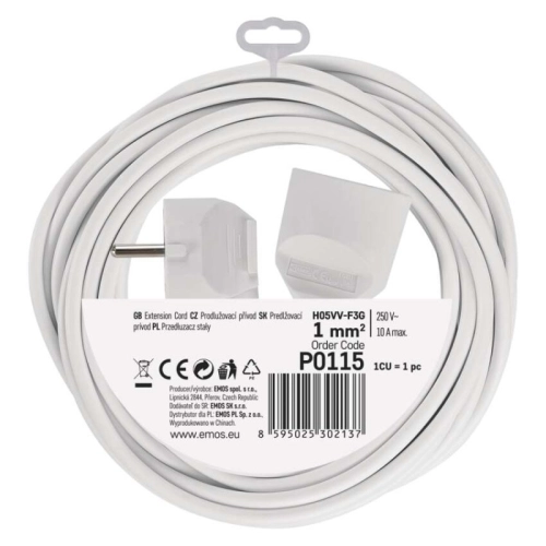 Prodlužovací kabel EMOS 5m/1zásuvka bílá P0115 1901010500 (obrázek 7)