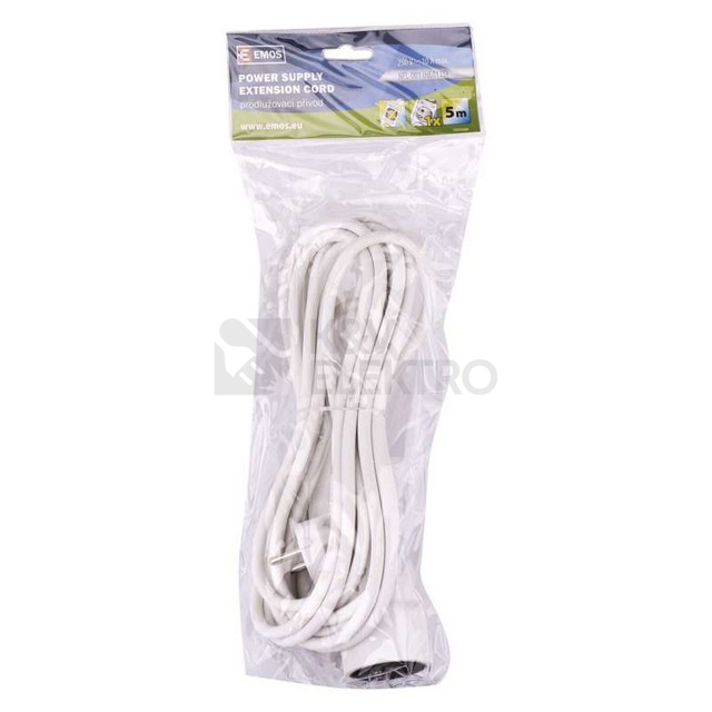 Obrázek produktu Prodlužovací kabel EMOS 5m/1zásuvka bílá P0115 1901010500 1