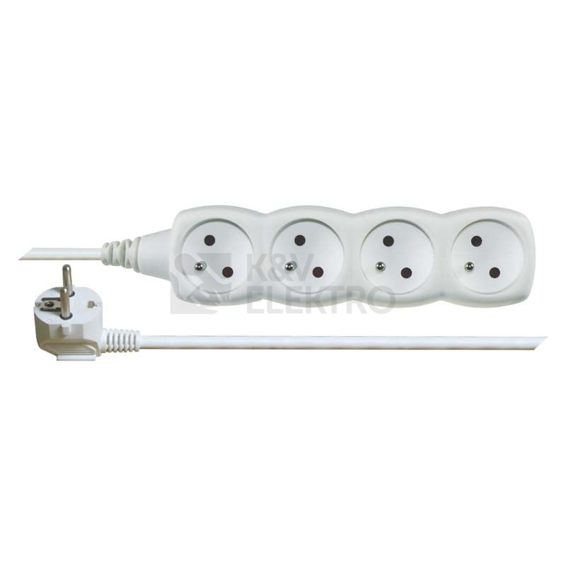 Obrázek produktu Prodlužovací kabel EMOS 3m/4zásuvky bílá P0413 1902040300 0