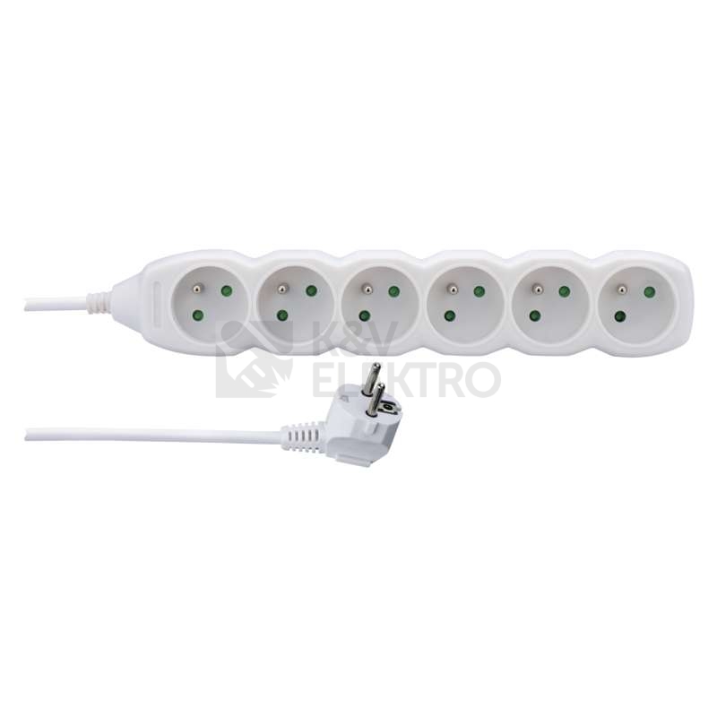 Obrázek produktu Prodlužovací kabel EMOS 2m/6zásuvek bílá P0612 1902060200 0