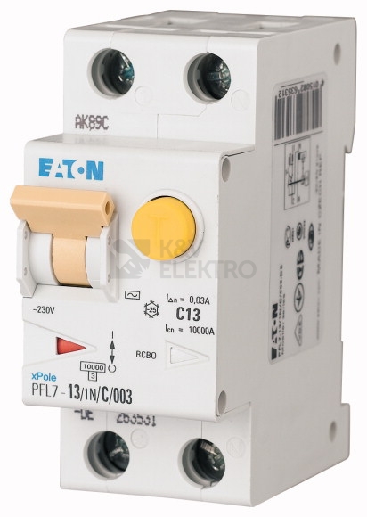Obrázek produktu Proudový chránič s jističem EATON PFL7-13/1N/003/B 13A 30mA AC PFL7-13/1N/B/003 263518 0