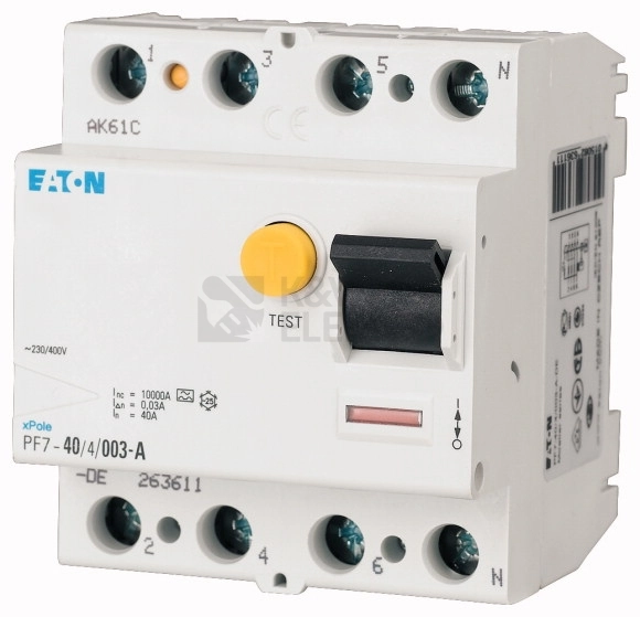 Obrázek produktu Proudový chránič EATON PF7-63/4/003-G 30mA G 263625 0