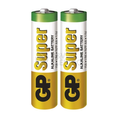 Tužkové baterie AA GP LR6 Super alkalické (fólie 2ks)