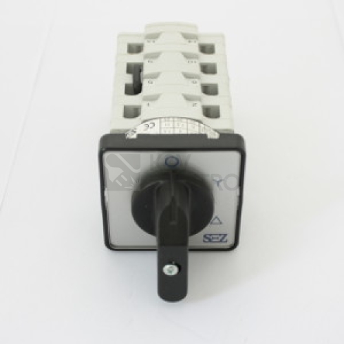 Vačkový spínač SEZ S25 JD 9551 A6 25A/3P hvězda/trojúhelník černá páčka 0/Y/D