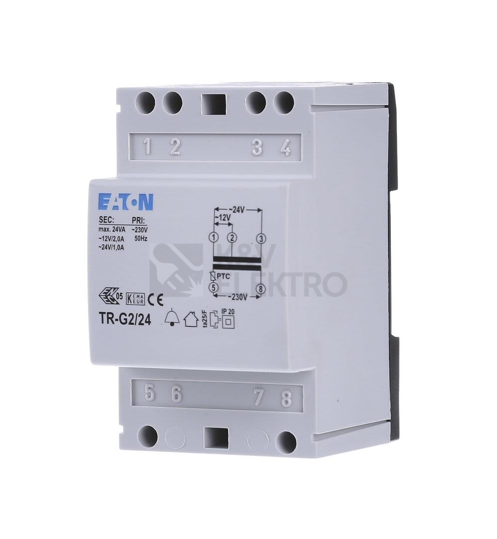 Obrázek produktu Zvonkový transformátor EATON TR-G2/24 230V/12/24VAC 24VACA 272484 0