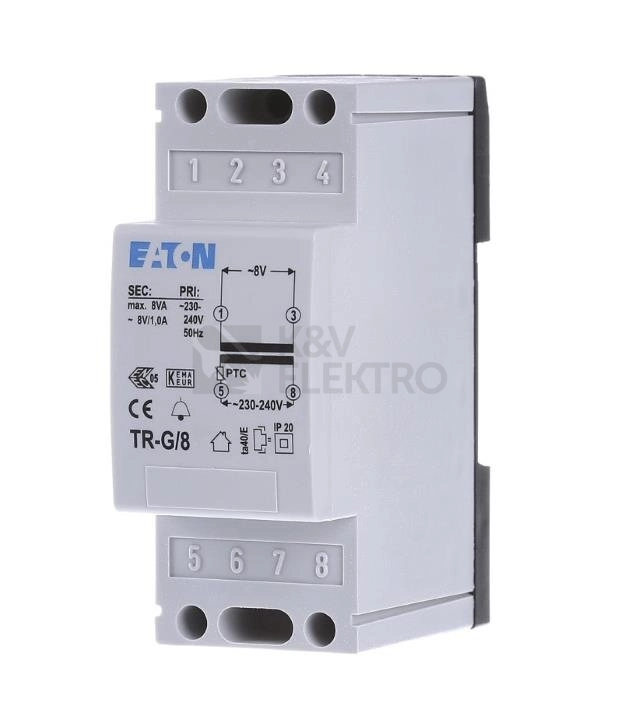 Obrázek produktu Zvonkový transformátor EATON TR-G/8 230V/8VAC 8VA 272480 0