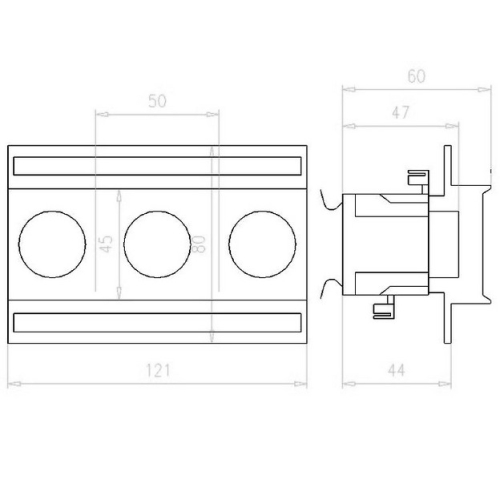 Pojistkový spodek 3-pólový 25A EATON DII-SO/25/3 112154