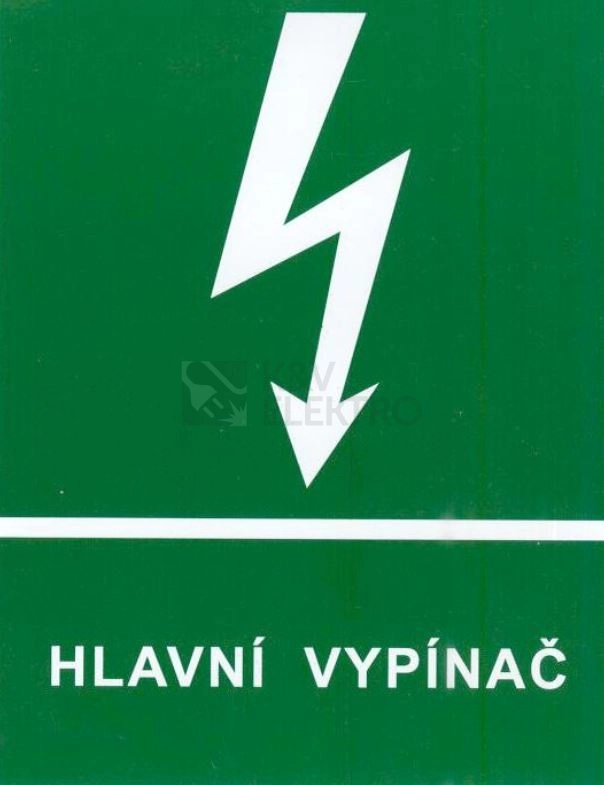 Obrázek produktu Samolepka hlavní vypínač s bleskem (zelená) 90x120mm 0