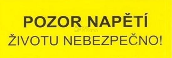 Obrázek produktu Samolepka pozor napětí životu nebezpečno (žlutá) 35x90mm 0