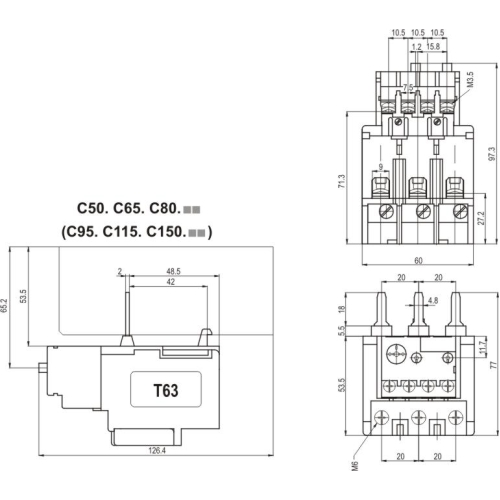 TEPELNE NADPROUDOVE RELE T63 I 21A