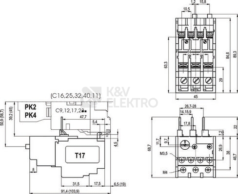 Obrázek produktu Tepelné nadproudové relé Elektropřístroj T17 I 4,3A 1