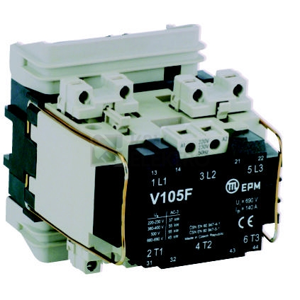 Obrázek produktu Stykač 105A 3P Elektropřístroj V105F 220-230V/50HZ 2NO+2NC 0