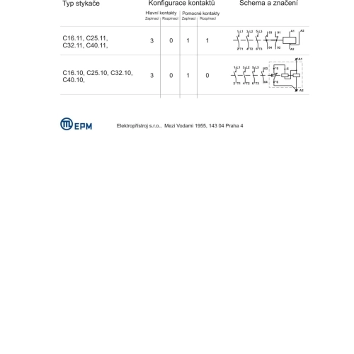 Stykač 25A 3P Elektropřístroj C25.11 24V/50HZ 1NO+1NC (obrázek 2)
