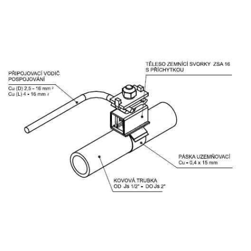 Zemnící svorka Elektro Bečov ZSA 16 (Bernard svorka, AB svorka) I131307