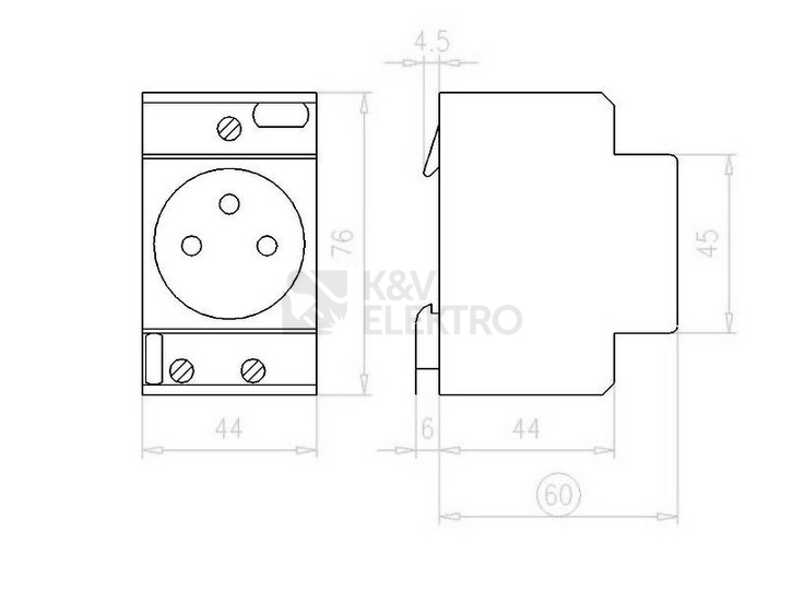 Obrázek produktu  Zásuvka na DIN lištu EATON Z-SD230-BS 266876 230V/16A 1