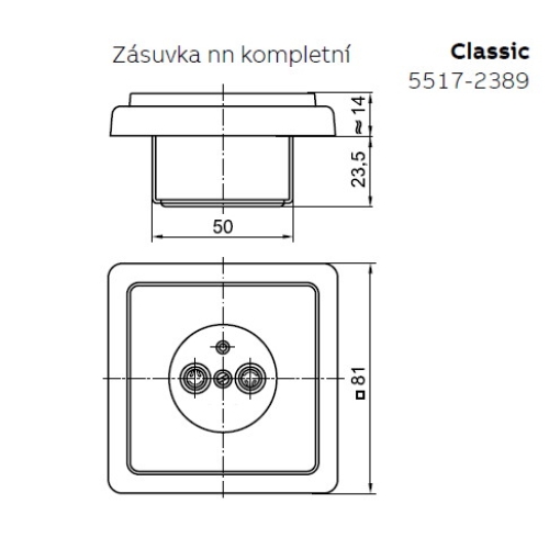 ABB Classic zásuvka béžová 5517-2389 D2