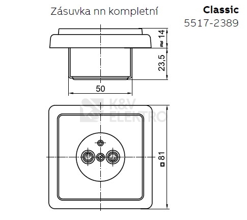 Obrázek produktu ABB Classic zásuvka béžová 5517-2389 D2 1