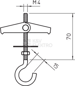 Obrázek produktu Sklápěcí stropní závěs lustrhák OBO 452 M4x70 G 3481778 2
