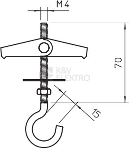 Obrázek produktu  Sklápěcí stropní závěs lustrhák OBO 452 M4x70 G 3481778 2