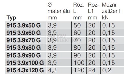 Obrázek produktu Stropní lustrhák OBO 915 3.9x90 G 3450090 1