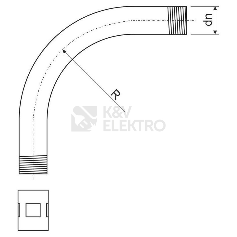 Obrázek produktu Koleno pro trubku KOPOS 6113 ZNM S 20,4mm 1
