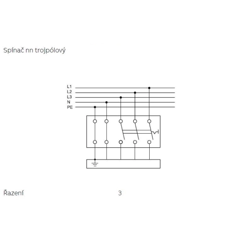 ABB spínač trojpólový stiskací 35303-71 černá 16A 400V