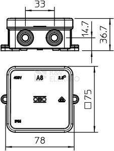Obrázek produktu Krabice OBO A8 IP54 75x75x36 2000016 1