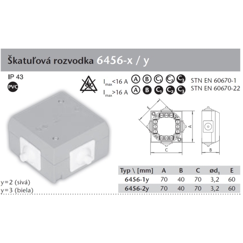Krabice SEZ 6456-13 plastová bílá A2216
