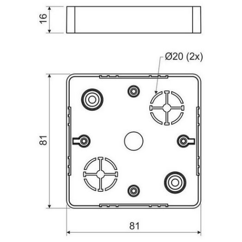 Krabice lištová s víkem KOPOS LK 80R/2 HB