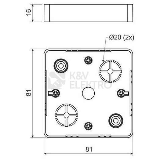 Obrázek produktu  Krabice lištová s víkem KOPOS LK 80R/2 HB 1