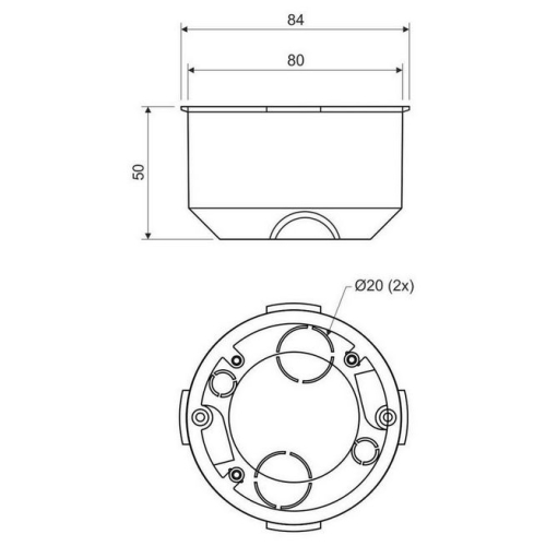 Krabice do dřeva KOPOS KI 68 L/1 NA dvouplášťová krabice