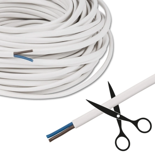 Kabel H03VVH2-F 2x0,50 dvojlinka ovál bílá (CYLY 2Dx0,50) metráž