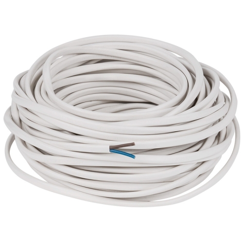 Kabel H03VVH2-F 2×0,50 dvojlinka ovál bílá (CYLY 2Dx0,50) metráž