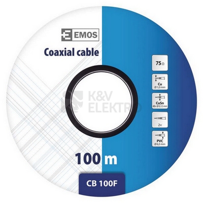 Obrázek produktu Koaxiální kabel CB100F EMOS S5141 bílý 3