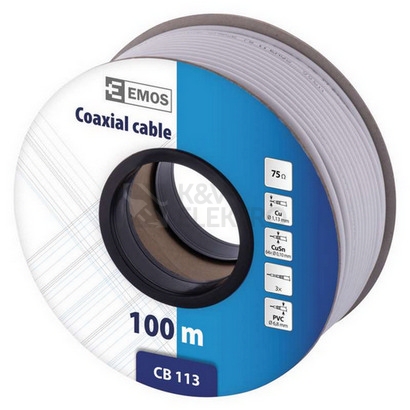 Obrázek produktu Koaxiální kabel CB100F EMOS S5141 bílý 4