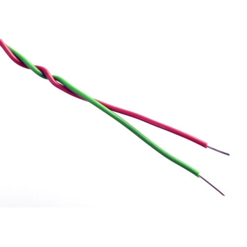 Kabel U 2X0,5 (zvonkový drát) rudá, zelená