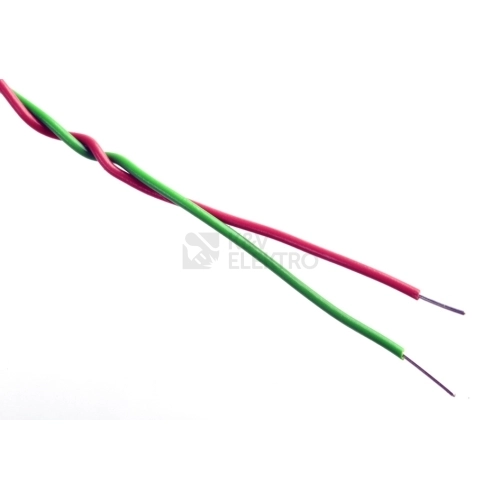 Kabel U 2X0,5 (zvonkový drát) rudá, zelená
