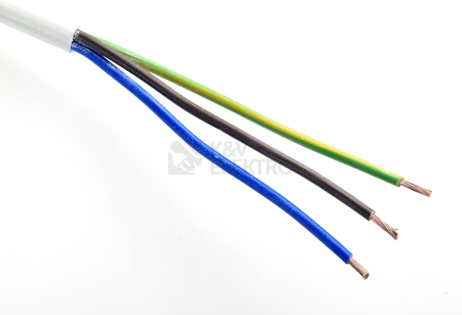 Obrázek produktu Kabel H05VV-F 3Gx2,5 bílá (CYSY 3Cx2,5) metráž 0