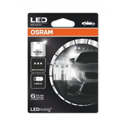  Autožárovka Osram 2850CW-02B LEDriving Premium 12V 0,8W W2,1x9,5d 6000K (2ks v balení)